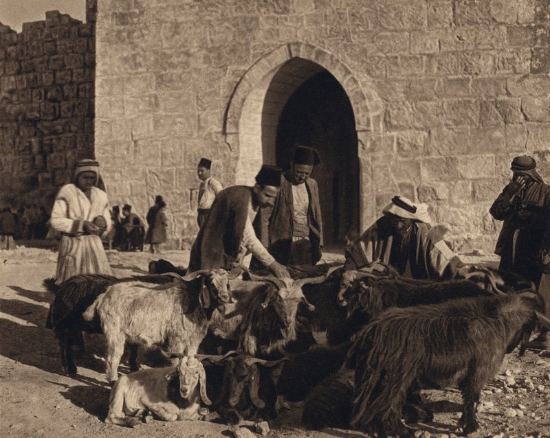 Kudüs, Hirodes Kapısında Pazar (s/b fotoğraf) by Karl Grober
