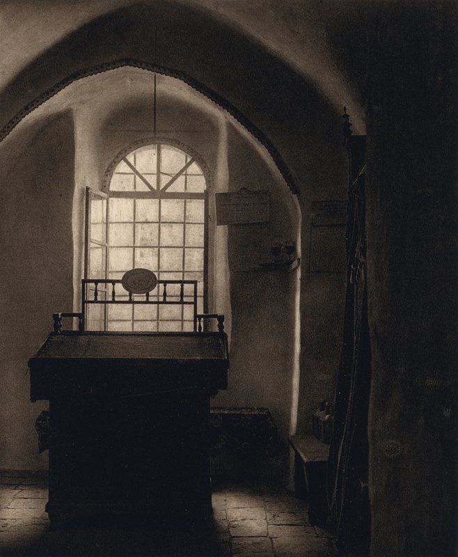 Kudüs, Yahudilerin Ağlama Yerindeki Küçük Sinagog (s/b fotoğraf) by Karl Grober