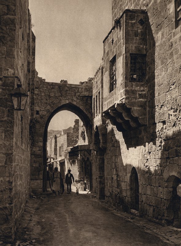 Kudüs, Sokak Manzarası (s/b fotoğraf) by Karl Grober