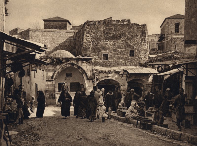 Kudüs, Sokak Manzarası (s/b fotoğraf) by Karl Grober