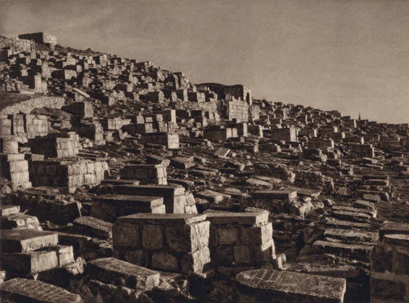 Kudüs, Yahudi Mezarları Olan Johoshafat Vadisi (s/b fotoğraf) by Karl Grober