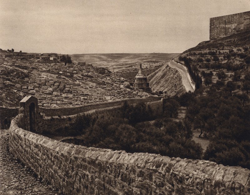 Kudüs, Kidron Vadisi Manzarası (s/b fotoğraf) by Karl Grober