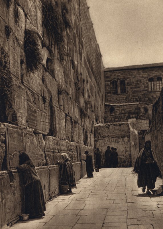 Kudüs, Yahudilerin Ağlama Yeri (s/b fotoğraf) by Karl Grober