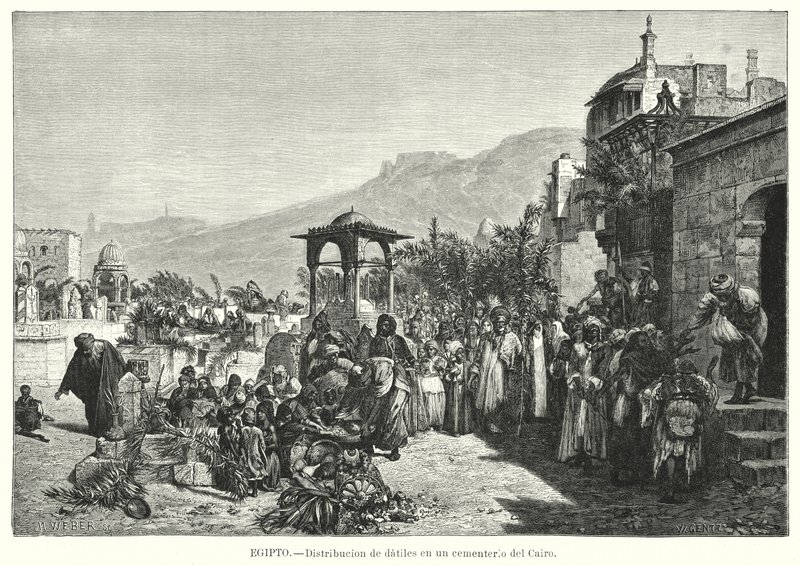 Bir mezarlıkta tarihlerin dağılımı, Kahire, Mısır (litto) by Karl Wilhelm Gentz