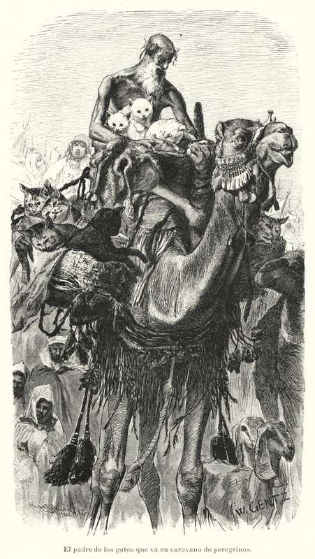 Hacılardan oluşan bir kervanla seyahat eden kedilerin koruyucusu (lito) by Karl Wilhelm Gentz