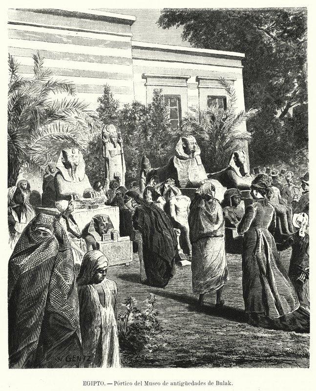Mısır Eski Eserler Müzesi Portikosu, Bulaq, Kahire, Mısır (litto) by Karl Wilhelm Gentz