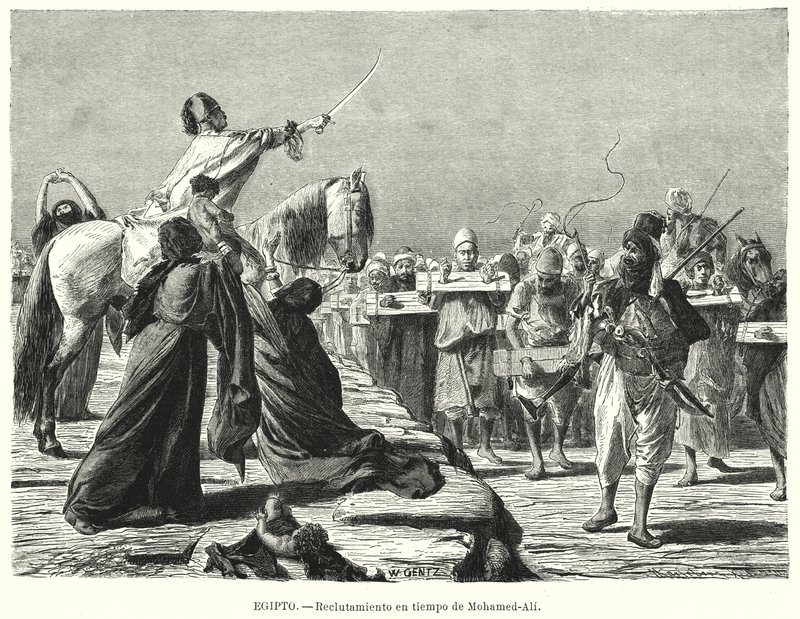 Mısır Hidivi Muhammed Ali zamanında Osmanlı Ordusuna asker alımı (lito) by Karl Wilhelm Gentz