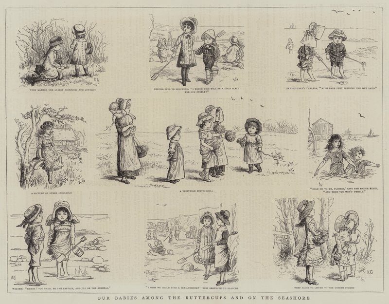 Düğünçiçekleri Arasında ve Deniz Kıyısında Bebeklerimiz by Kate Greenaway