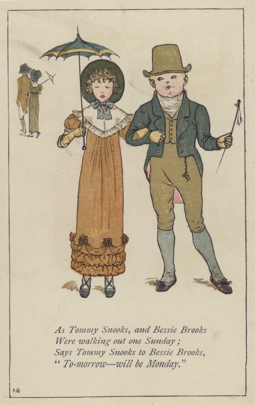 Tommy Snooks ve Bessie Brooks olarak (renkli taş) by Kate (after) Greenaway