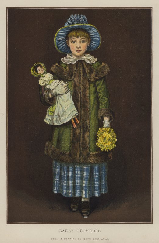 Erken Çuha çiçeği (renkli lito) by Kate (after) Greenaway