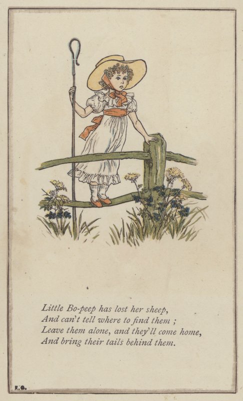 Küçük Bo-peep koyununu kaybetti (renkli taş) by Kate (after) Greenaway