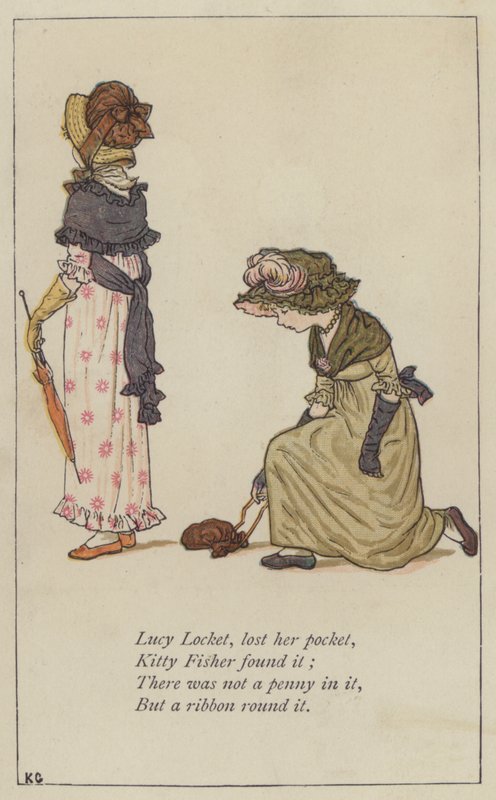 Lucy Locket, cebini kaybetti (renkli taş) by Kate (after) Greenaway