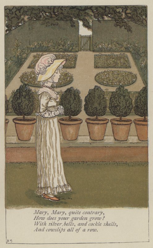 Mary, Mary, oldukça zıt (renkli taş) by Kate (after) Greenaway