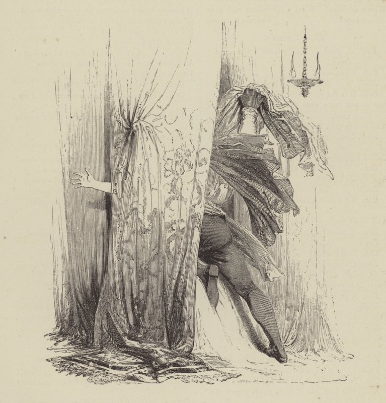 Othello'nun Desdemona'yı öldürmesi, IV. Perde, II. Sahne (gravür) by Kenny Meadows