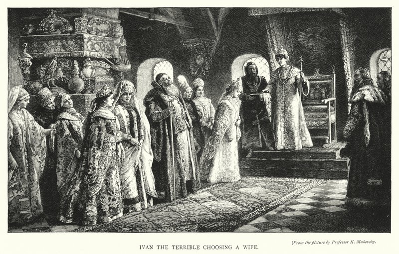 Korkunç İvan'ın Eş Seçimi (gravür) by Konstantin Egorovich Makovsky