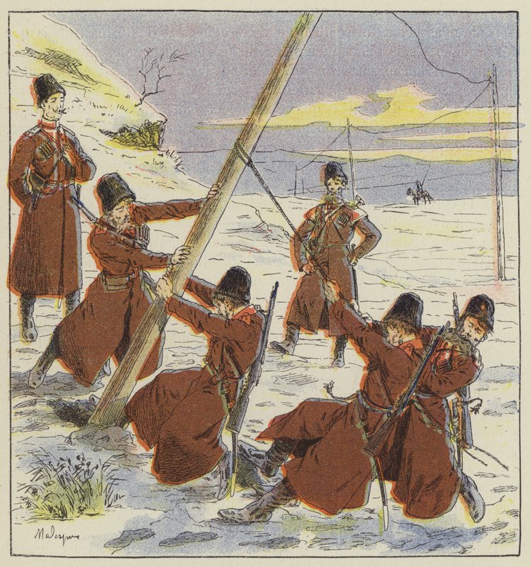 Kazaklar tarafından bir telgraf hattının imhası by L. Malespine