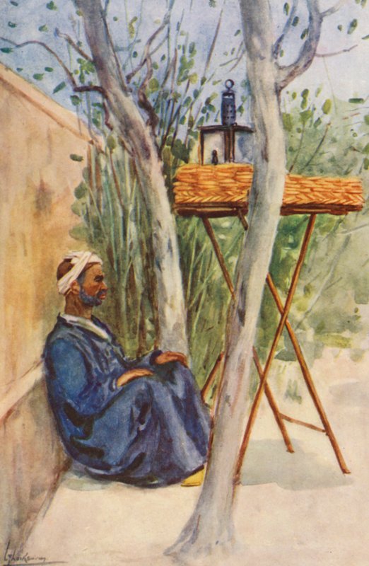 Mısır Halkı: Pasta Satıcısı, Baia Cak (renkli taş baskı) by Lance Thackeray