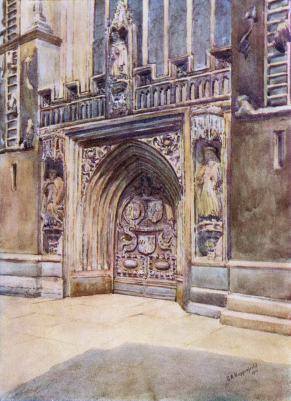 Bath Abbey, Batı Kapısı (renkli taş) by Laura Annie Happerfield