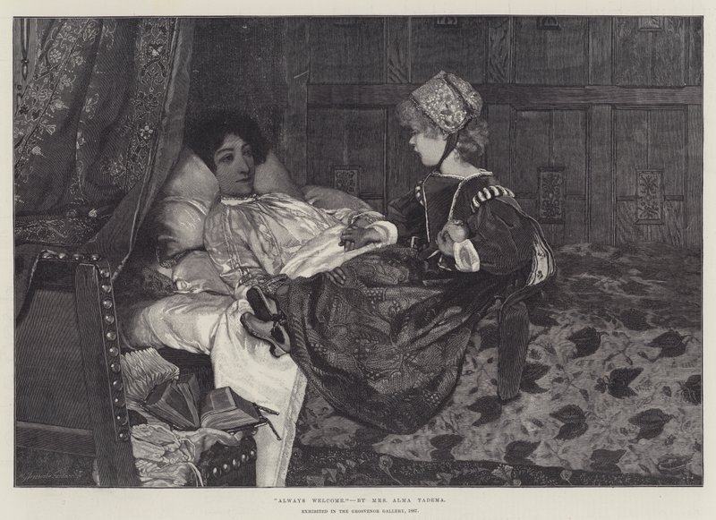 Daima Hoş Geldiniz, 1887 Grosvenor Galerisi'nde sergilenen by Lawrence Alma Tadema