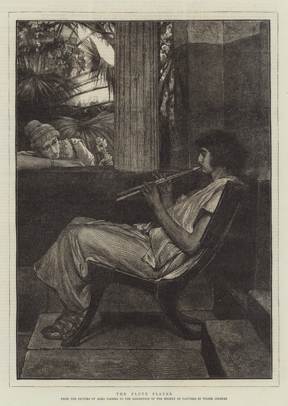Flüt Çalan by Lawrence Alma Tadema