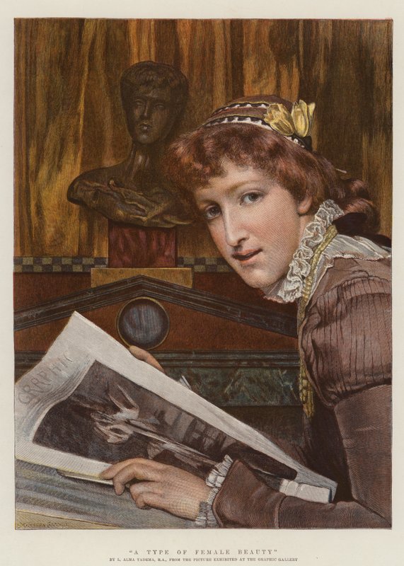Bir Kadın Güzeli Türü (chromolitho) by Lawrence Alma Tadema