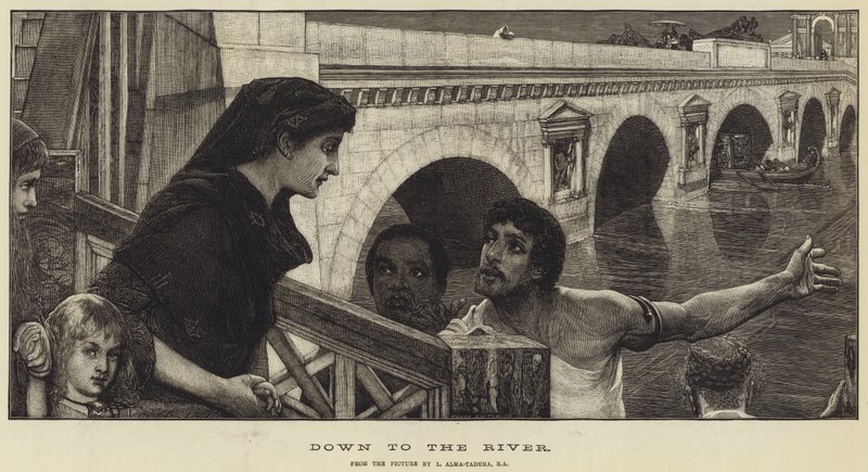Nehrin aşağısına by Lawrence Alma Tadema