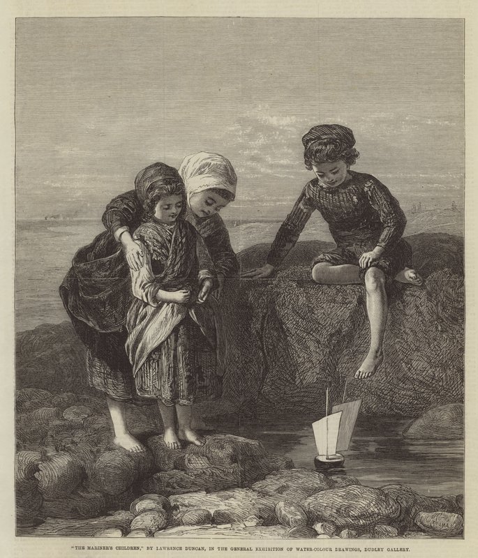 Denizcinin Çocukları, Suluboya Çizimler Genel Sergisinde, Dudley Gallery by Lawrence Duncan