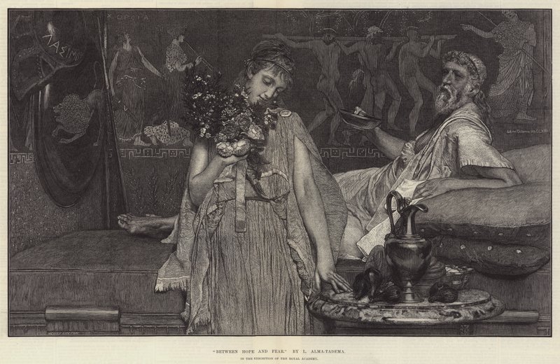 Kraliyet Akademisi Sergisinde Umut ve Korku Arasında by Lawrence Alma Tadema