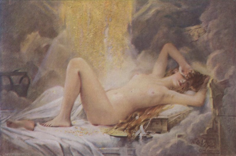 Danae ve Altın Yağmuru by Leon Francois Comerre