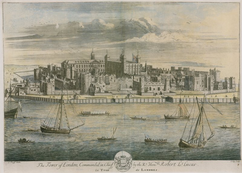 Londra Kulesi, Başta Saygıdeğer Robert Lucas tarafından komuta ediliyordu. by Leonard Knyff