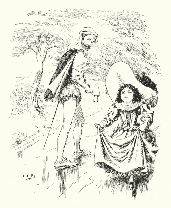 Pippin tepesine çıkarken Pippin tepesi kirliydi (gravür) by Leonard Leslie Brooke
