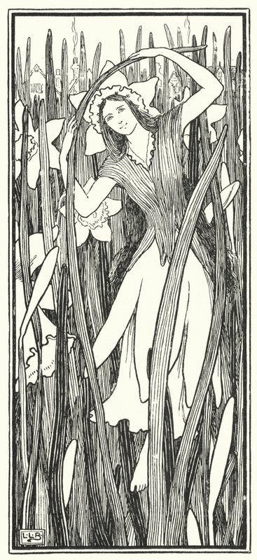 Daffy-aşağı dilly kasabaya geldi, sarı bir kombinezon ve yeşil bir cüppe (gravür) by Leonard Leslie Brooke