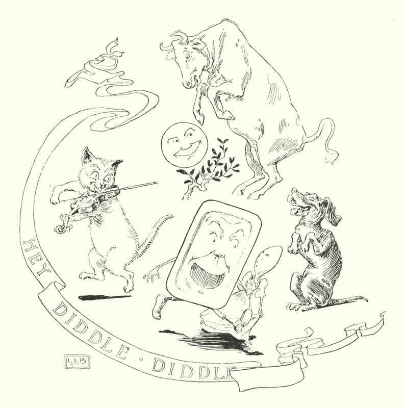 Hey! diddle, diddle, kedi ve keman (gravür) by Leonard Leslie Brooke