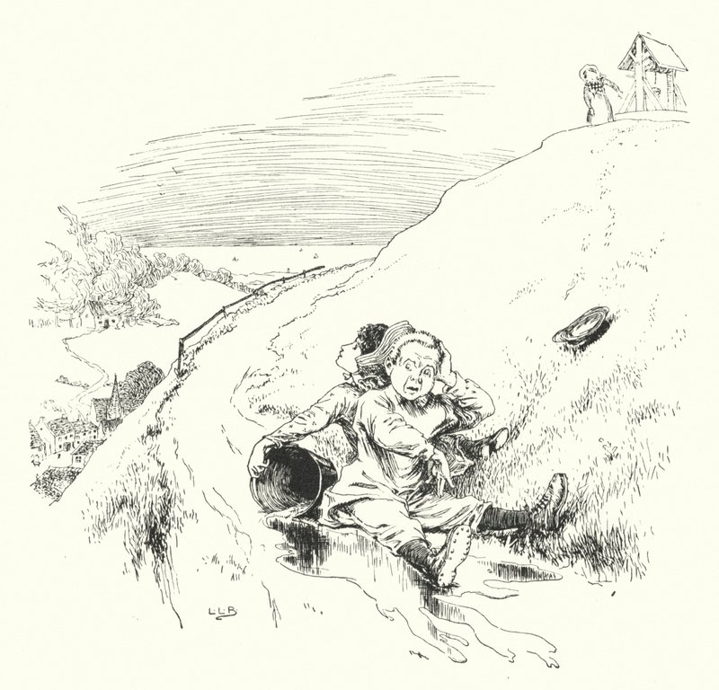 Jack ve Jill tepeye çıktılar (gravür) by Leonard Leslie Brooke