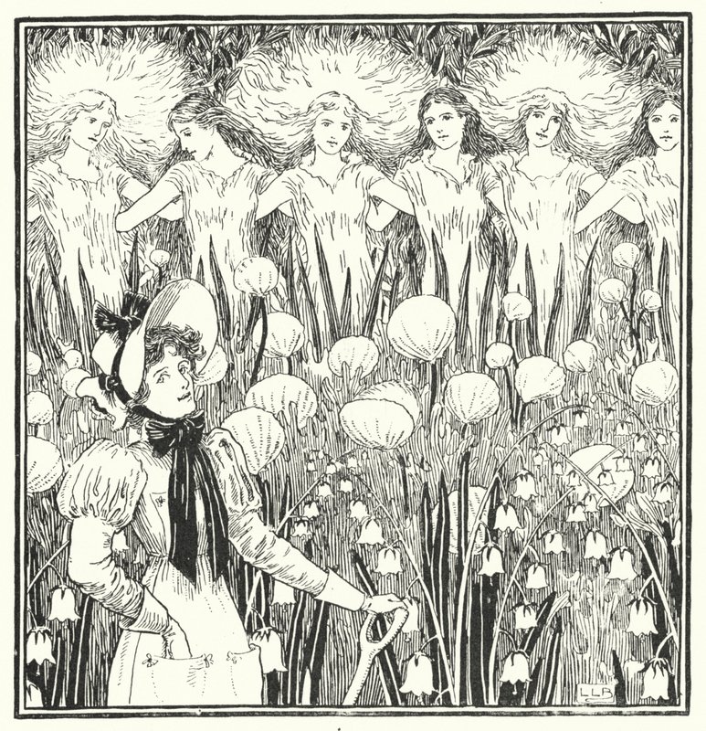 Meryem Hanım, tam tersine, bahçeniz nasıl büyüyor (gravür) by Leonard Leslie Brooke