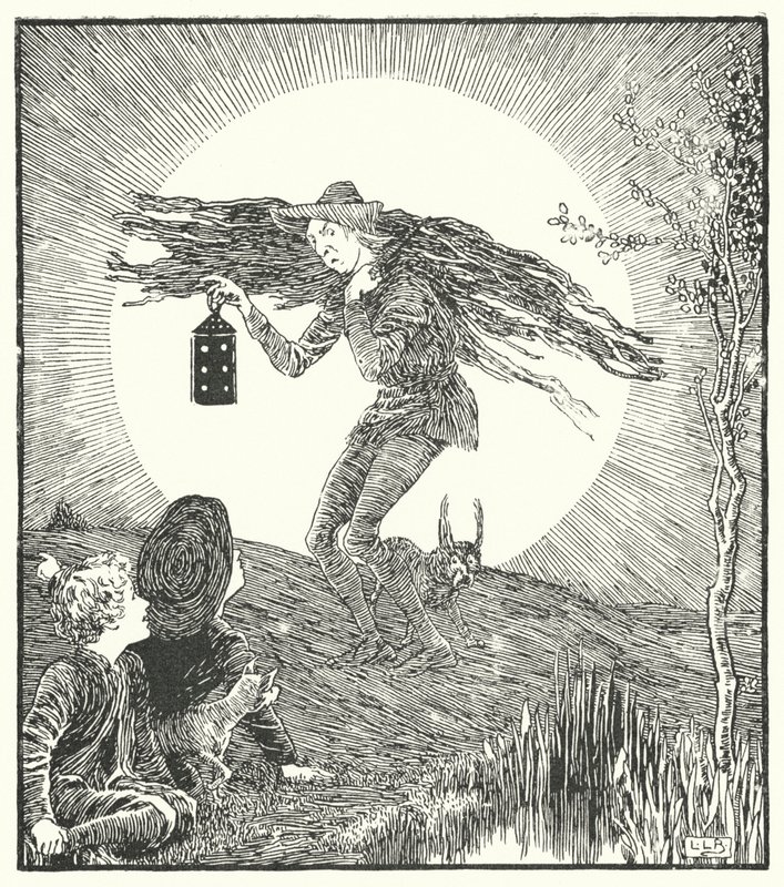 Aydaki adam yuvarlanarak geldi (gravür) by Leonard Leslie Brooke