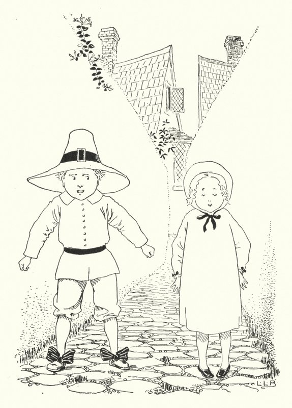Bir ara sokakta küçük bir oğlan ve küçük bir kız yaşıyordu (gravür) by Leonard Leslie Brooke
