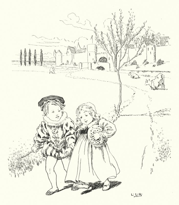 Pazarlamak, pazarlamak, erik çöreği satın almak (gravür) by Leonard Leslie Brooke