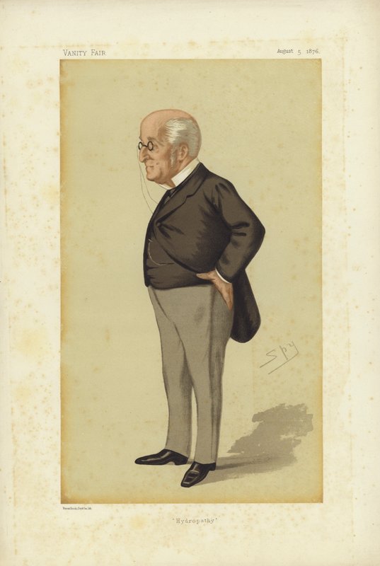 James Manby Gully, MD, Hydropathy, Vanity Fair Cartoon (renkli lito) by Leslie Matthew Ward