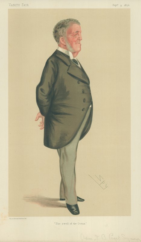 Admiral Frederick Beauchamp Paget-Seymour, The swell of the ocean, 9 September 1876, Vanity Fair cartoon  by Leslie Matthew Ward