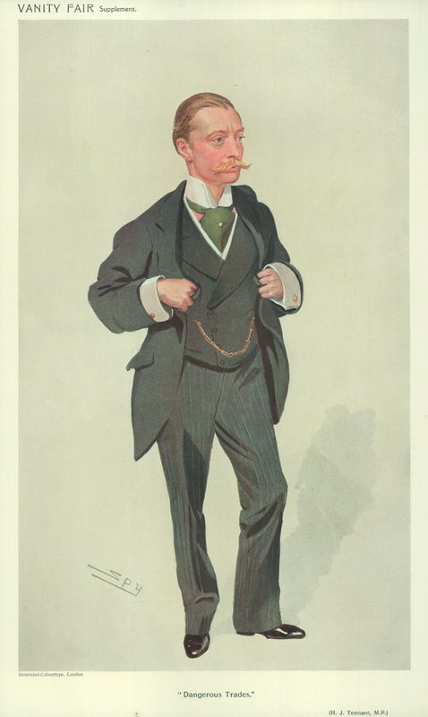 Harold J Tennant, Milletvekili, Tehlikeli Ticaret, 23 Aralık 1909, Vanity Fair karikatürü by Leslie Matthew Ward