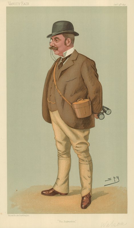Bay Alfred Edward Thomas Watson, The Badminton, 14 Ocak 1897, Vanity Fair karikatürü by Leslie Matthew Ward