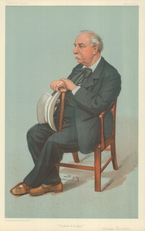 Bay Charles Santley, Öğrenci ve şarkıcı, 27 Şubat 1902, Vanity Fair karikatürü by Leslie Matthew Ward