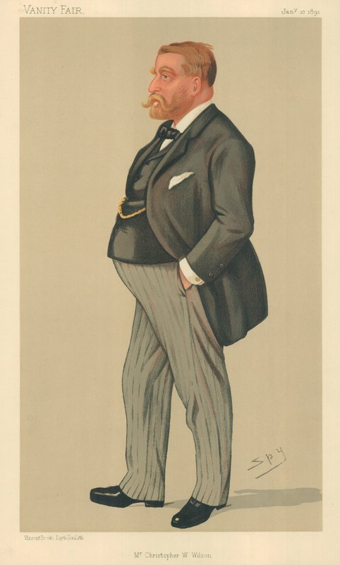 Bay Christopher W Wilson, 10 Ocak 1891, Vanity Fair karikatürü by Leslie Matthew Ward