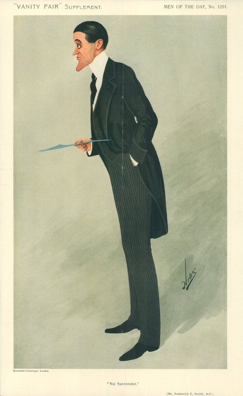 Bay Frederick E Smith, Teslim olmak yok, 16 Ocak 1907, Vanity Fair karikatürü by Leslie Matthew Ward