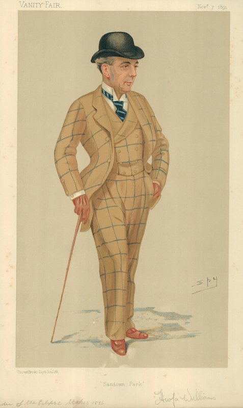 Bay Hwfa Williams, Sandown Park, 7 Kasım 1891, Vanity Fair karikatürü by Leslie Matthew Ward