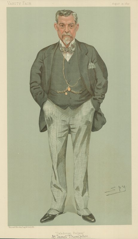 Bay James Thompson, Caledonian Demiryolu, 15 Ağustos 1895, Vanity Fair karikatürü by Leslie Matthew Ward