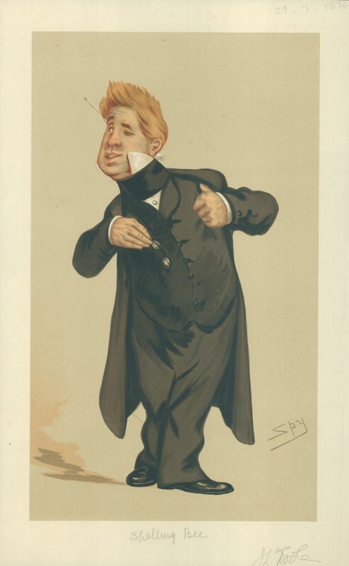 Bay John Laurence Toole, Spelling Bee, 29 Temmuz 1876, Vanity Fair karikatürü by Leslie Matthew Ward