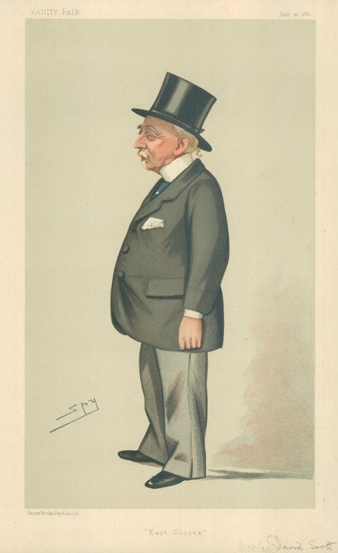 Bay Montagu David Scott, Doğu Sussex, 10 Haziran 1882, Vanity Fair karikatürü by Leslie Matthew Ward