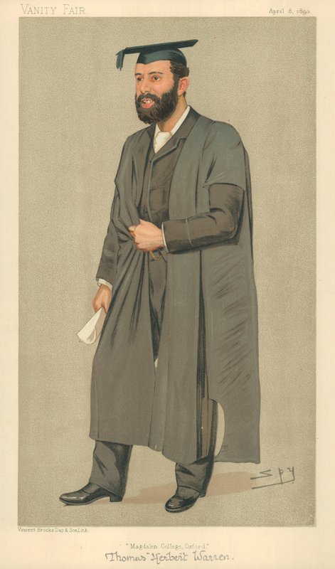 Bay Thomas Herbert Warren, Magdalen College Oxford Başkanı, Magdalen College Oxford, 8 Nisan 1893, Vanity Fair karikatürü by Leslie Matthew Ward
